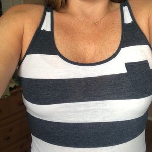 Abercrombie kids striped navy & white tank
